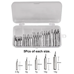 25Pcs/Box Bar/Tear Drop Shot Fishing Sinker 3.5g 5g 7g 10g 14g Bullet Weight Carp Bass Fishing Accessories Pesca Tackle