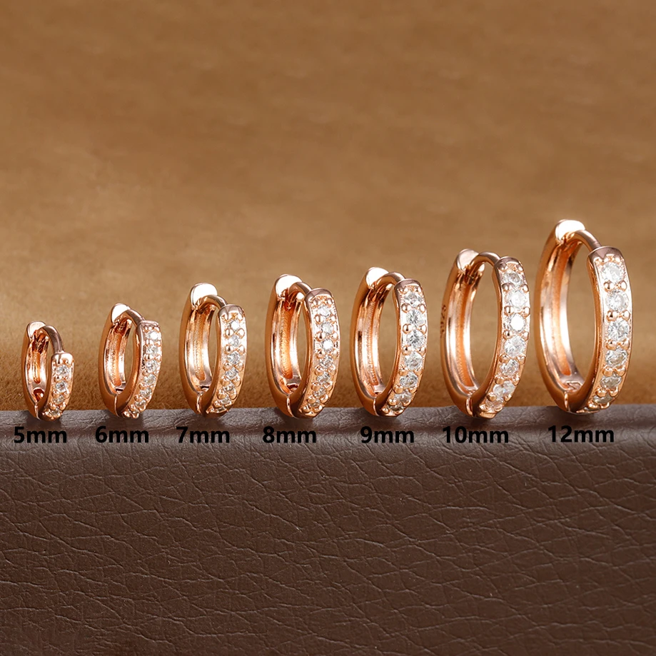 1Pair Stainless Steel Huggie Minimal Hoop Earrings Little Crystal Zirconia Thin Helix Tragus Cartilage Earrings Piercing Jewelry - Image 7