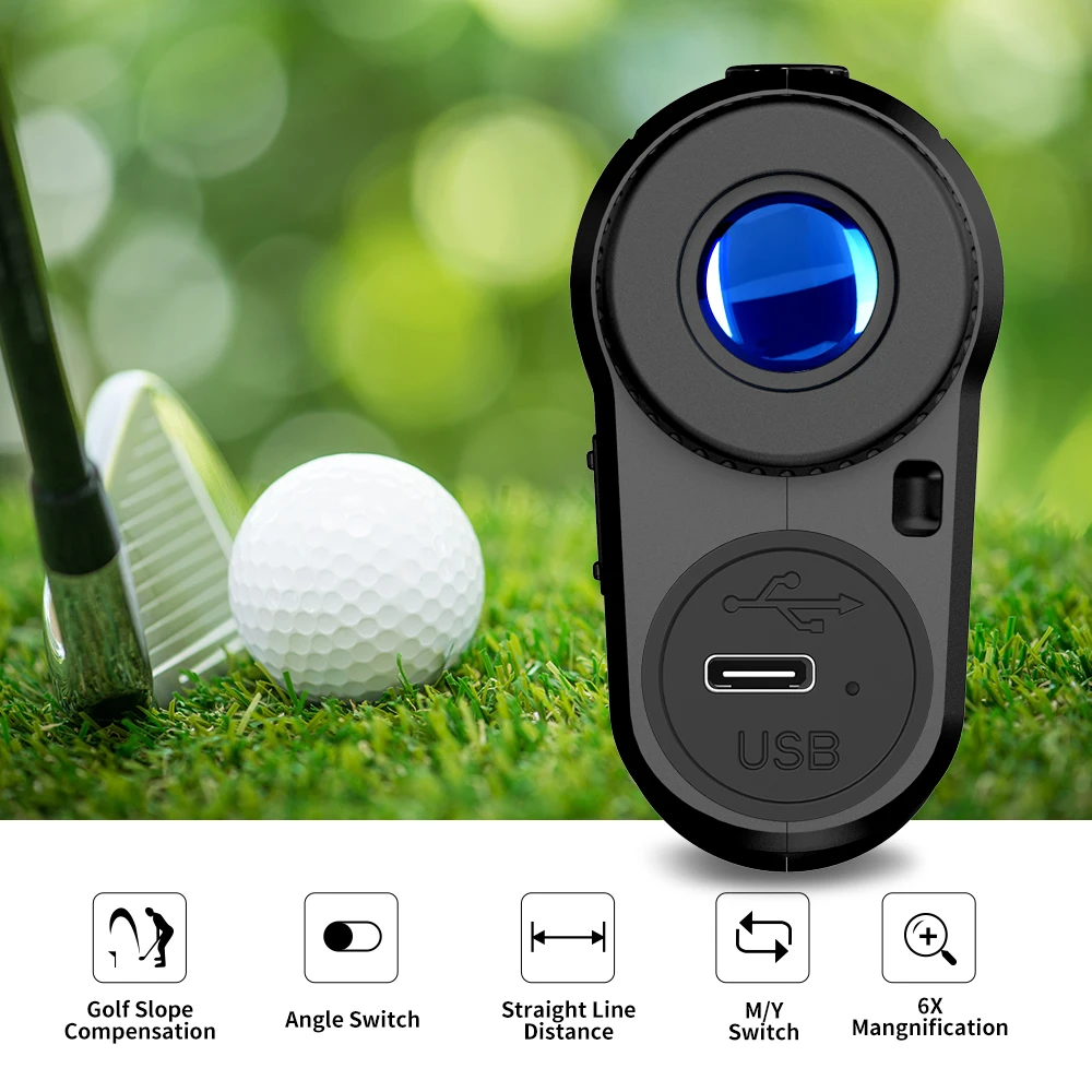 REVASRI Golf Rangefinder Rechargeable Distance Meter with Slope Switch and Flag Lock Vibration for Golfing Promotion and Hunting - Image 3