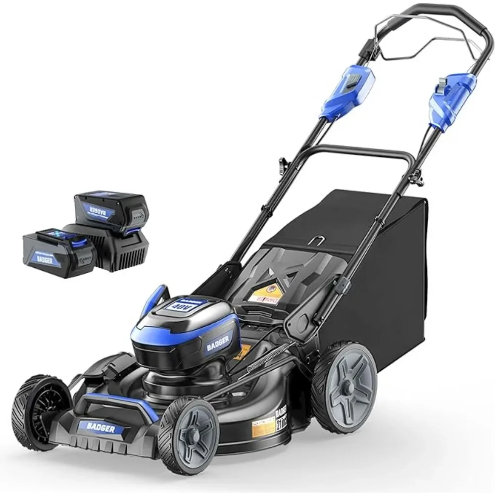 40V Brushless 21 Inch Cordless Self-propelled Lawn Mower, Height Adjustable Electric Lawn Mower, Comes with Battery and Charger