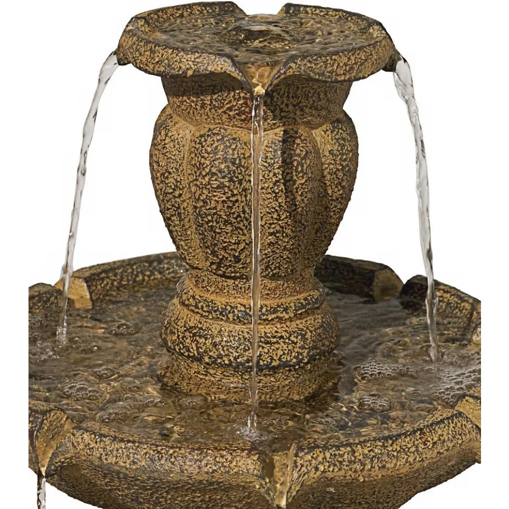 Tuscan Garden Classic Rustic Outdoor Floor Fountain and Waterfalls 41 1/2" High 3 Tiered Decor for Garden Patio Backyard Deck Ho - Image 5