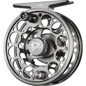 Fishing Reel, CNC-Machined Aluminum Alloy Fly Reel, 3/4, 5/6, 7/8, Weight, Black, Gunmetal, Space Gray