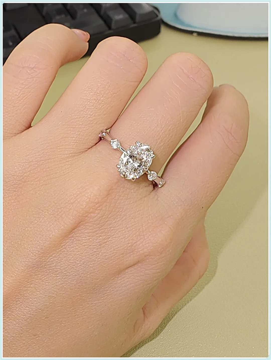 18K white gold diamond ring 2CT Laboratory Growth diamond E color IGI Certificate wedding diamond ring factory custom Valentine' - Image 6