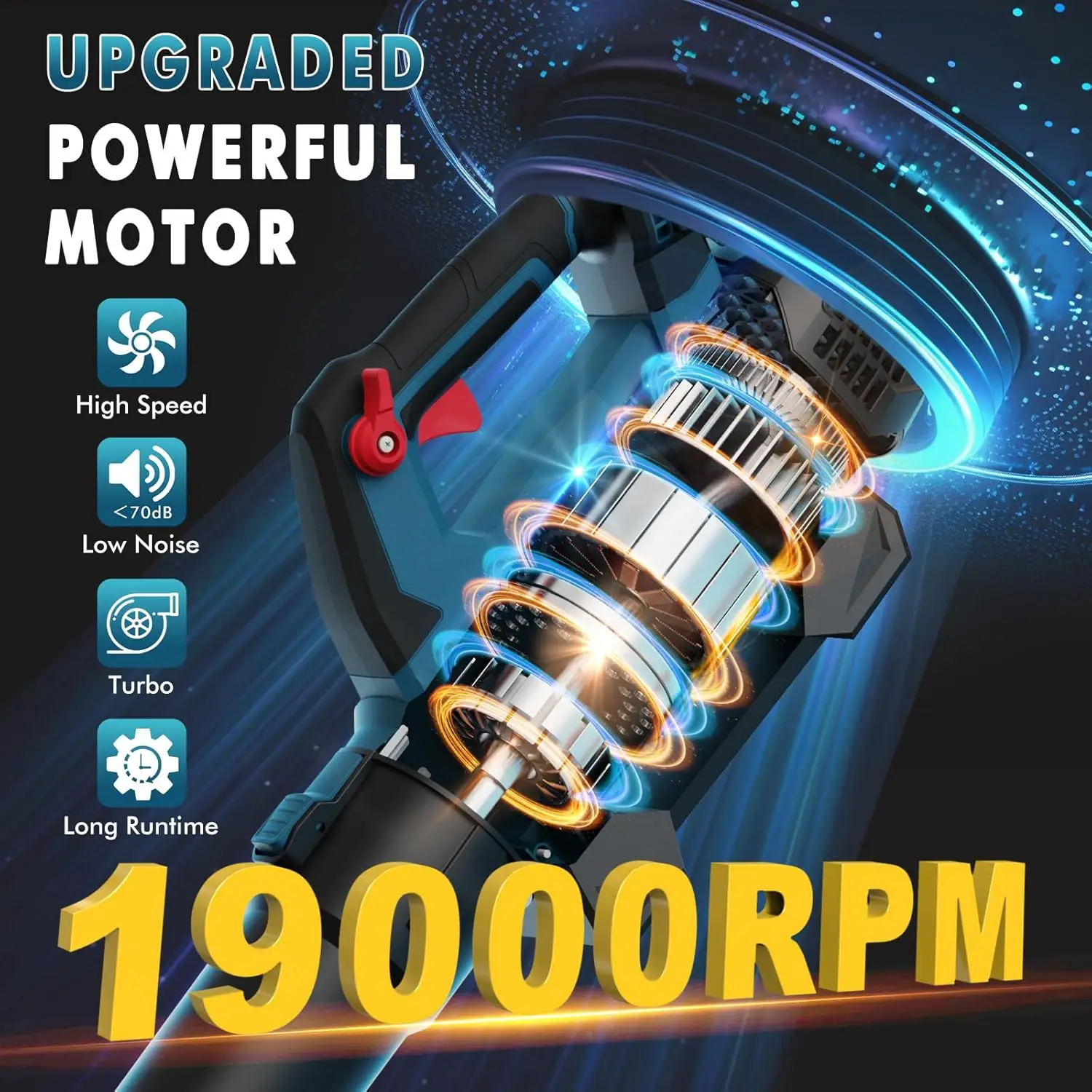 Leaf Blower Cordless - 630CFM/160MPH, 21V Powerful Electric Cordless Leaf Blower with 2 x 4.0Ah Batteries and Charger, Battery P - Image 6