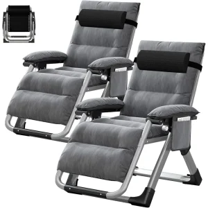 2PK Zero Gravity Chair/Armrest Mat,Premium Outdoor Lawn Folding Lounge Chairs,Sturdy Adjustable Reclining Patio Chairs