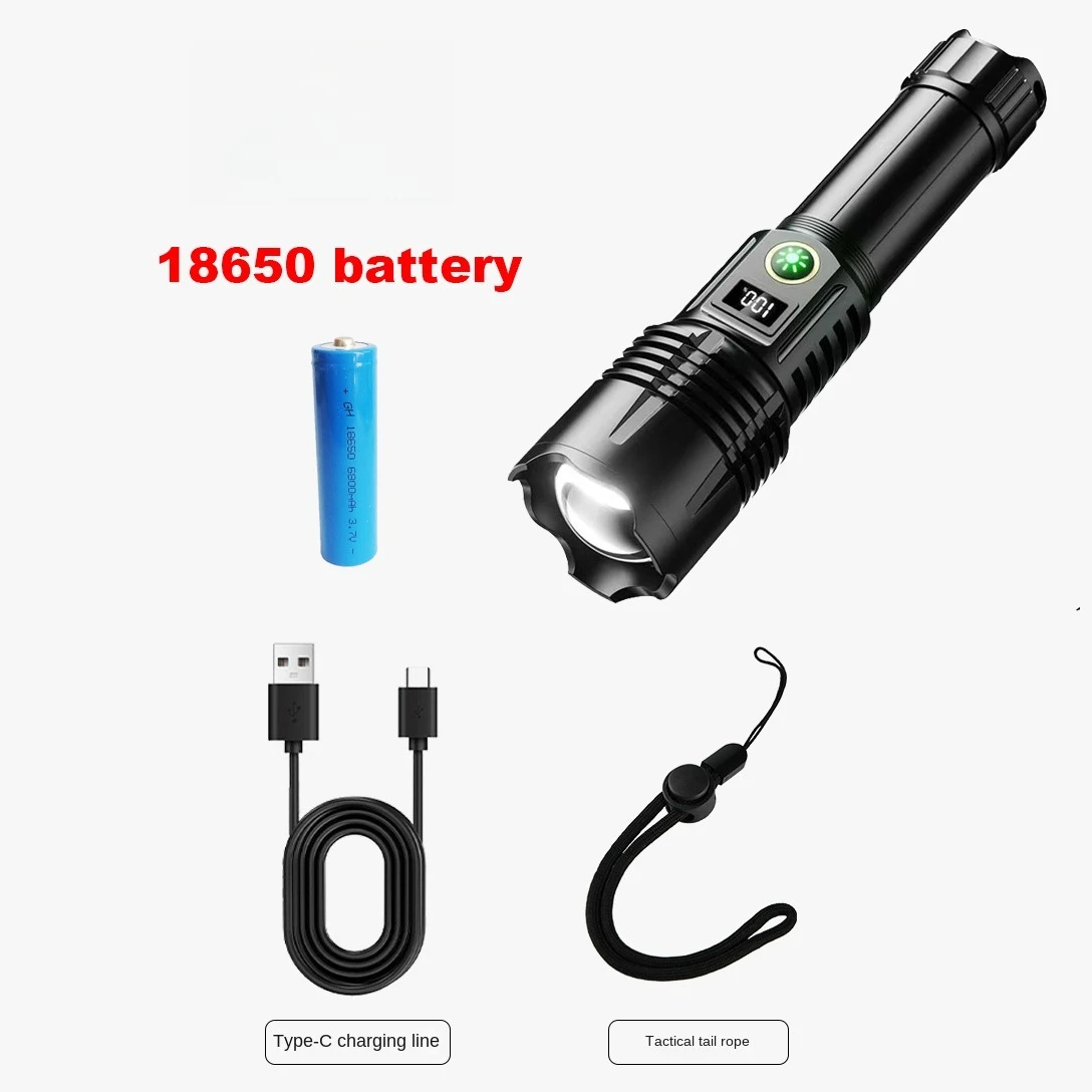 Portable Rechargeable Led Flashlight Telescopic Zoom Waterproof Tactical Torch Self Defense Lantern Flashlights for camping - Image 7