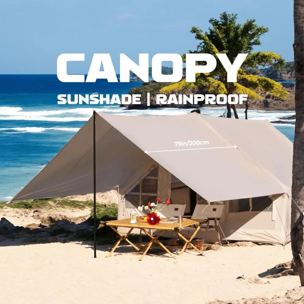 Inflatable Tent with Canopy and Pump 4-5 Person Air Tents for Camping Adult Easy Setup 4 Season Blow Up Tent - Image 2