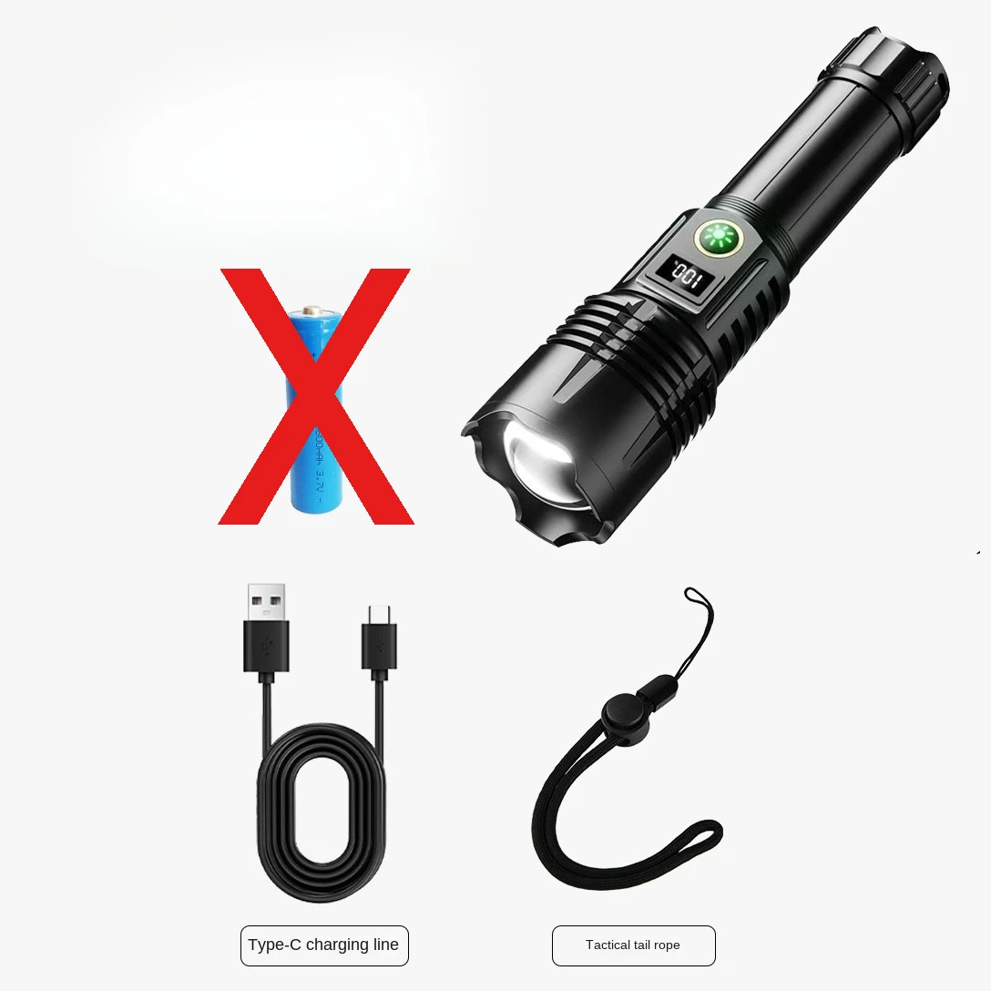Portable Rechargeable Led Flashlight Telescopic Zoom Waterproof Tactical Torch Self Defense Lantern Flashlights for camping - Image 8