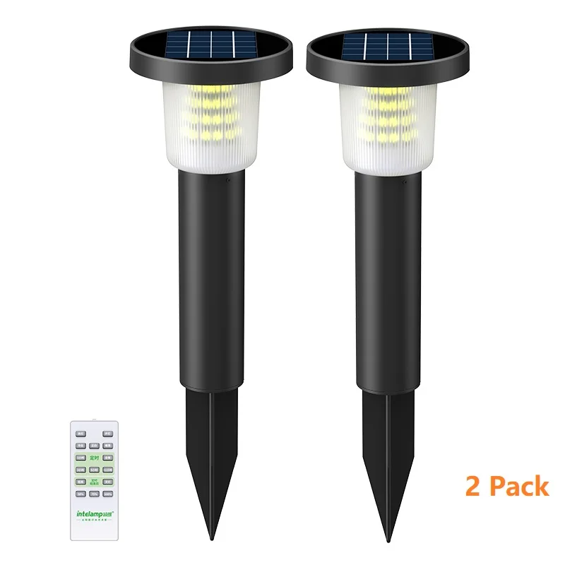 Intelamp 2 Pack Solar Pathway Lights Outdoor Stainless Steels Lawn Lamp For Walkway Villa Garden Courtyard District Residential - Image 7