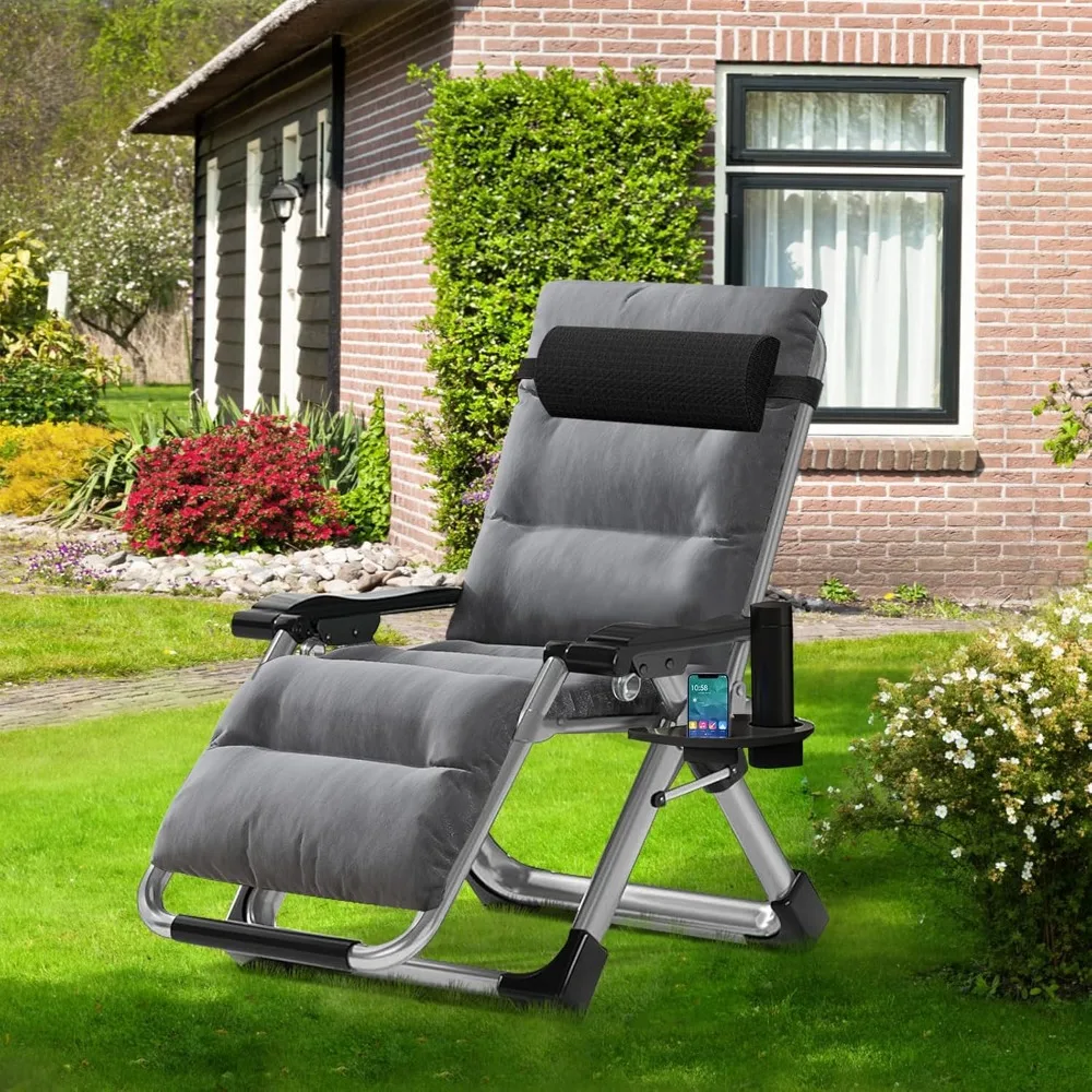 2PK Zero Gravity Chair/Armrest Mat,Premium Outdoor Lawn Folding Lounge Chairs,Sturdy Adjustable Reclining Patio Chairs - Image 2