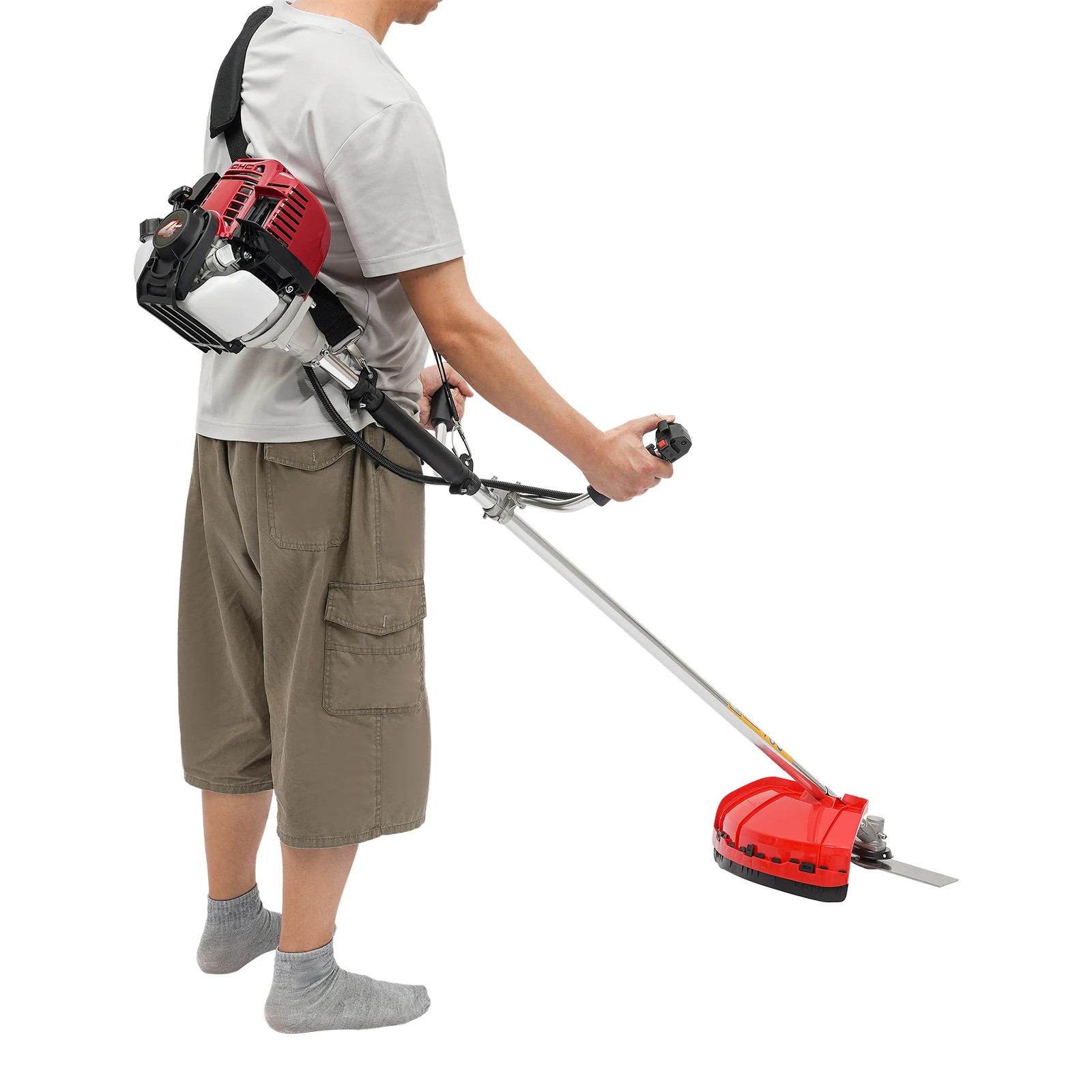 Weed Wacker 4-Stroke 35.8CC Gas-Powered Weed Eater Brush Cutter Lawn Edger Grass Trimmer Tools for Garden Yard Park - Image 3