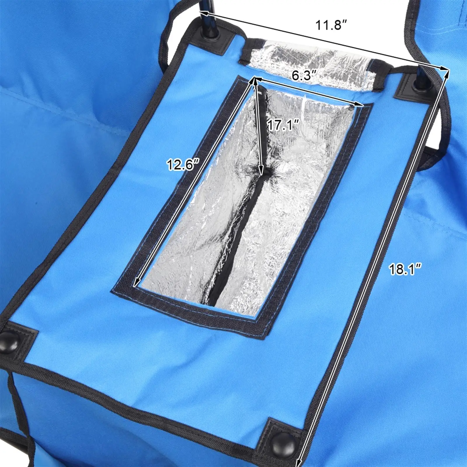 Compact 2-Seat Folding Chair with Removable Umbrella for Outdoor Use - Blue - Image 4