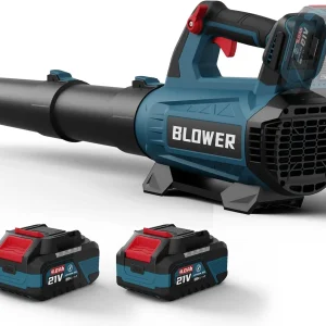 Leaf Blower Cordless - 630CFM/160MPH, 21V Powerful Electric Cordless Leaf Blower with 2 x 4.0Ah Batteries and Charger, Battery P