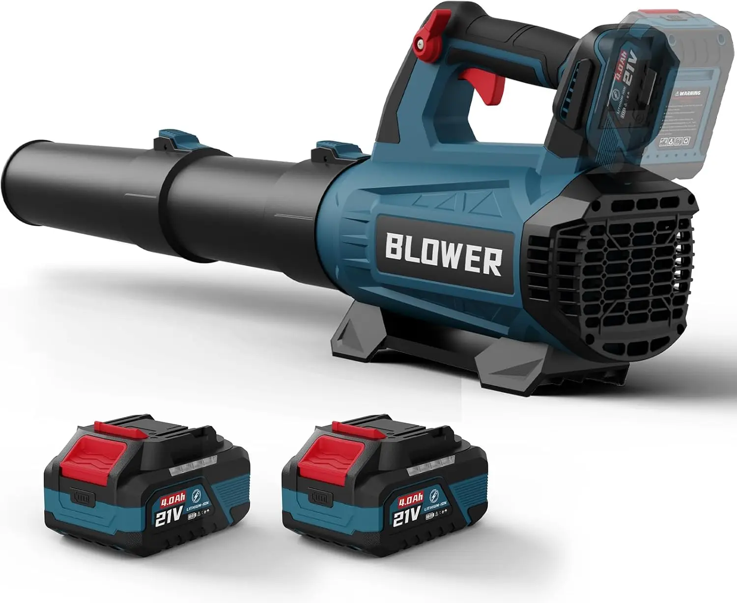 Leaf Blower Cordless - 630CFM/160MPH, 21V Powerful Electric Cordless Leaf Blower with 2 x 4.0Ah Batteries and Charger, Battery P