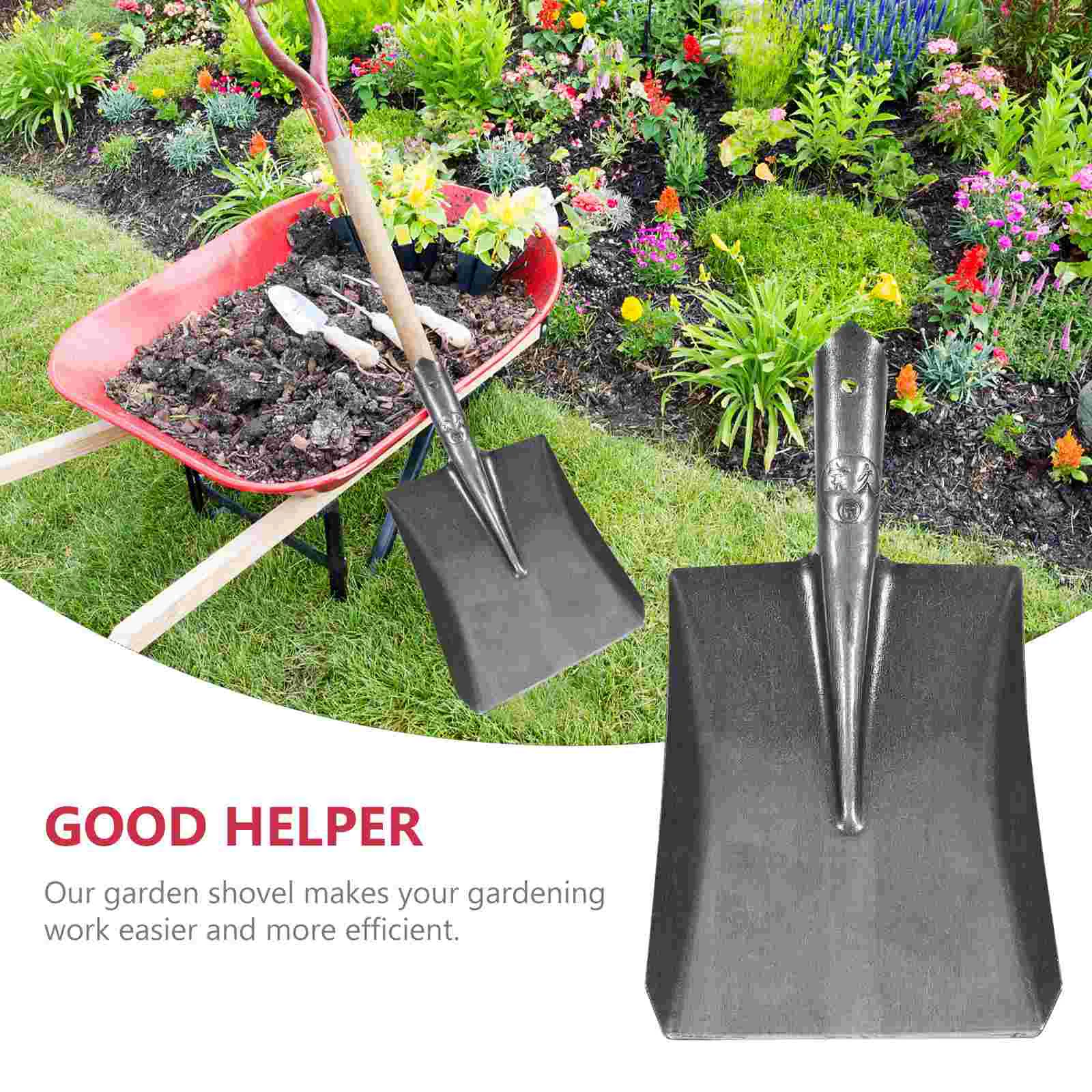 Garden Metal Steel Spade Snow Digging Flat Duty Heavy Portable Hand Coal Construction Camping Hiking Tools - Image 3