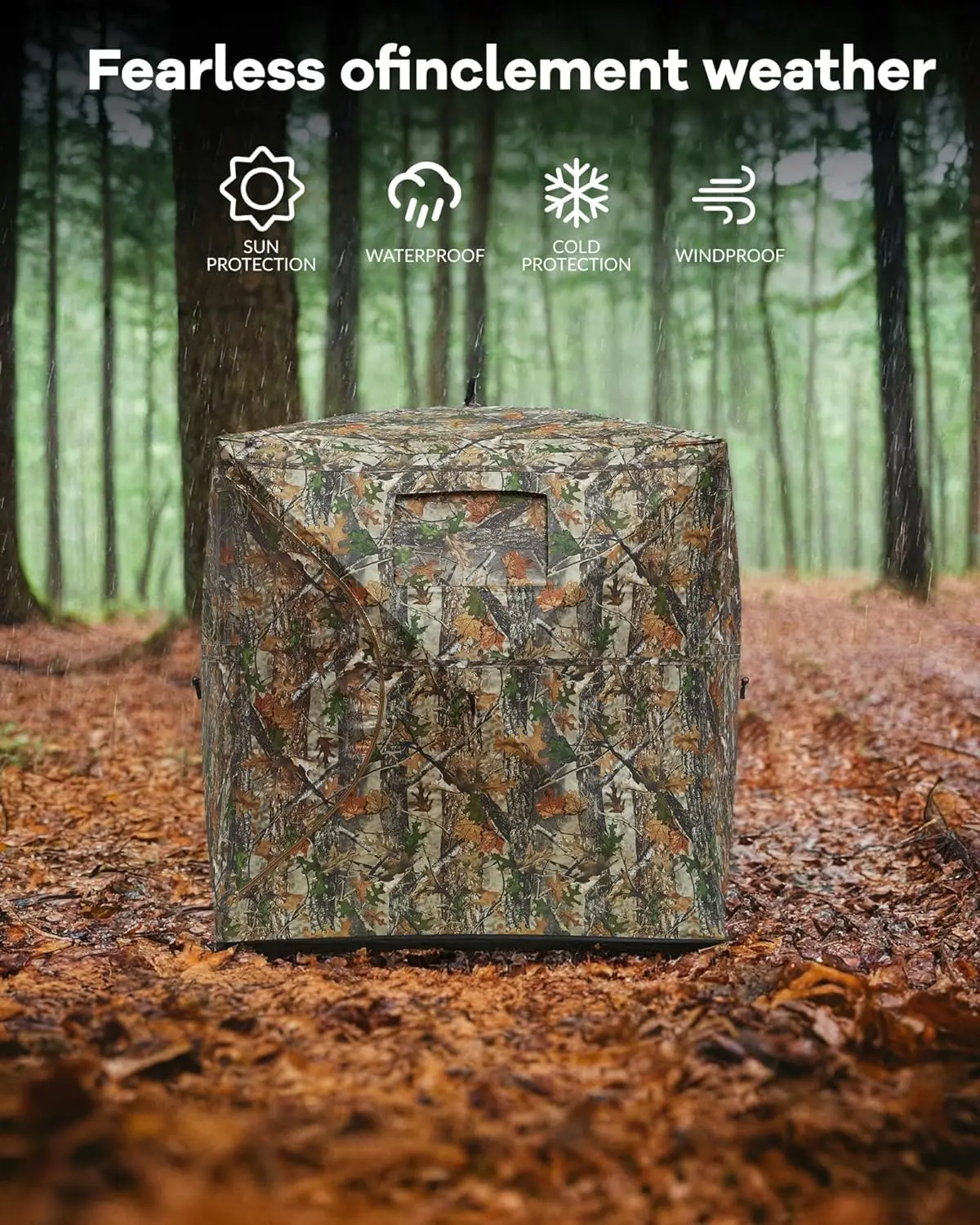 Outdoor Hunting Pop Up Ground Blinds for 4-6 People 116" 58" 66" with Windows and Silent Magnetic Door Lightweight Blinds - Image 4