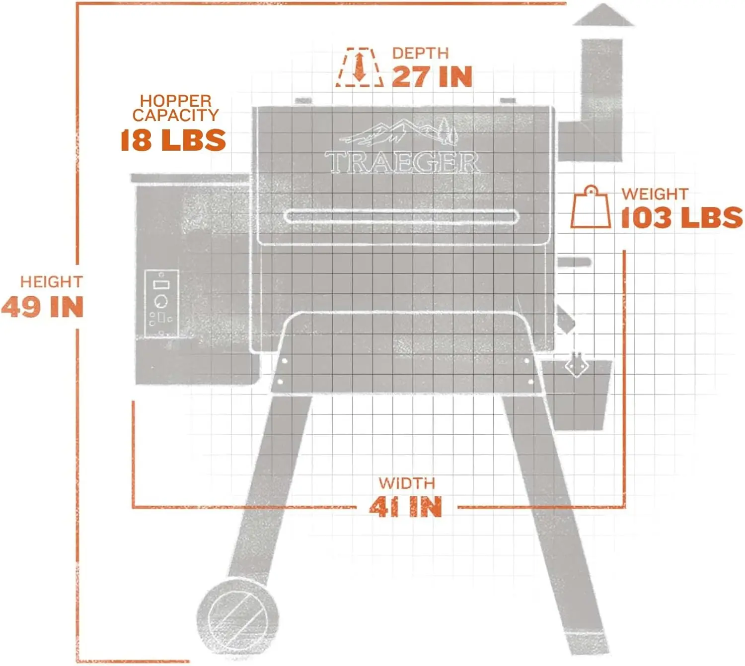 Traeger Grills Pro 22 Electric Wood Pellet Grill and Smoker, Bronze, 572 Square Inches Cook Area, 450 Degree Max Temperature, Me - Image 5