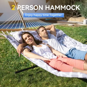Heavy-Duty Outdoor Hammock with Steel Stand.Detachable for Versatile Use - Ideal for Courtyard, Garden Lawn, Patio Balcony, Lake
