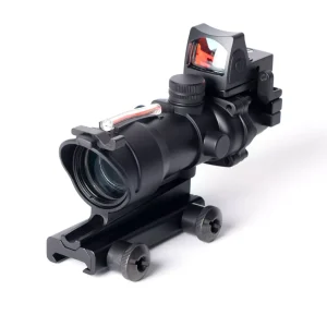 Optical 4X32 Real Fiber Optics Red Green Dot Sight Illuminated Tactical Reticle Rifle Scope 20mm Rail for Glock Hunting