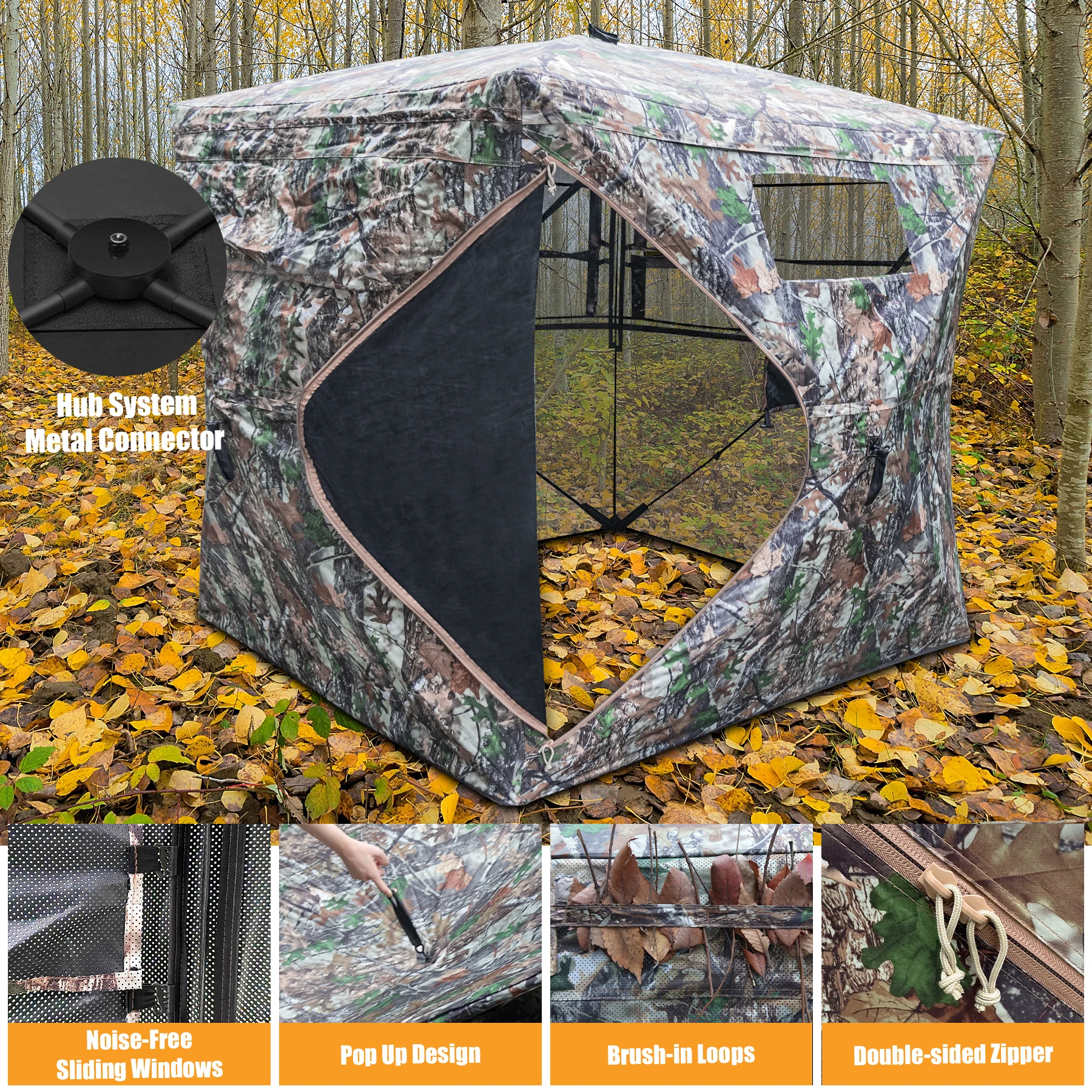 Hunting Blind See Through Ground Blind for Deer Hunting Pop Up Blind with Carrying Bag Hunting Tent for Deer & Turkey Hunting - Image 4