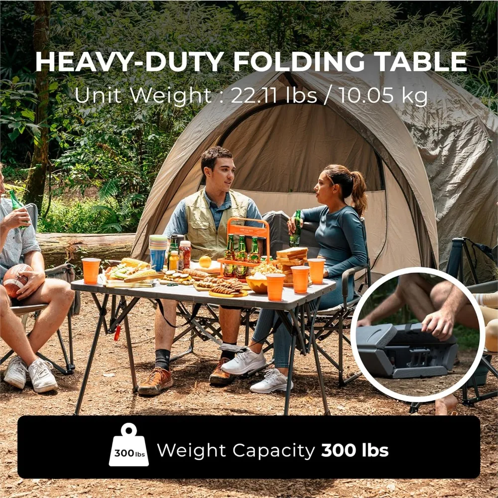 Cococabana X Camphor Portable Folding Table with Adjustable Shoulder Strap for Camping, Tailgating, Picnic, RV - Roll Up Design, - Image 2