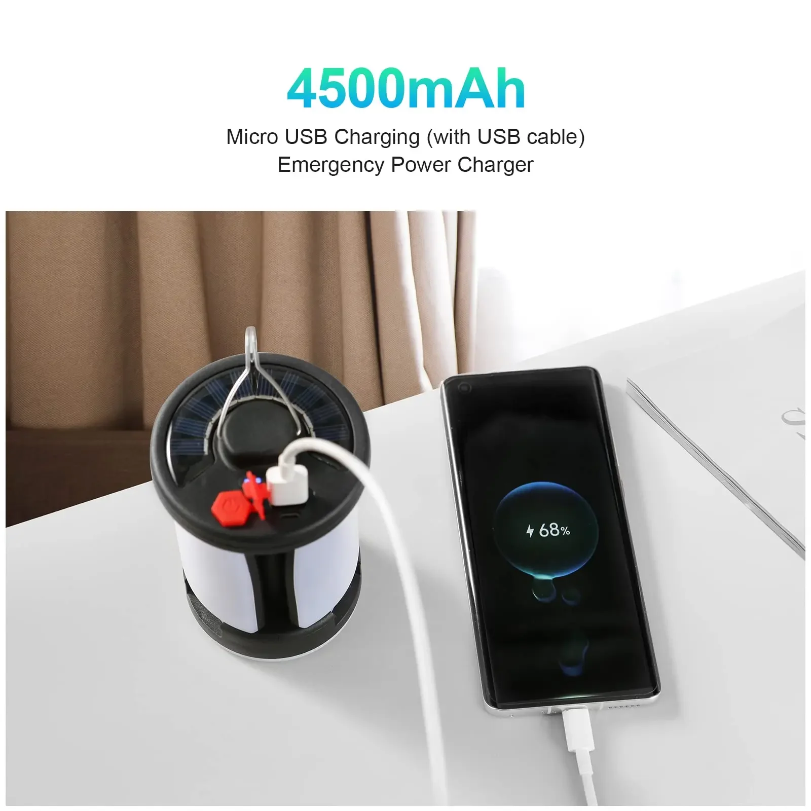 Rechargeable LED Camping Lantern With folding LED floodlight Portable Tent Light With 3 Light Modes For Camping, Hiking, Fishing - Image 5