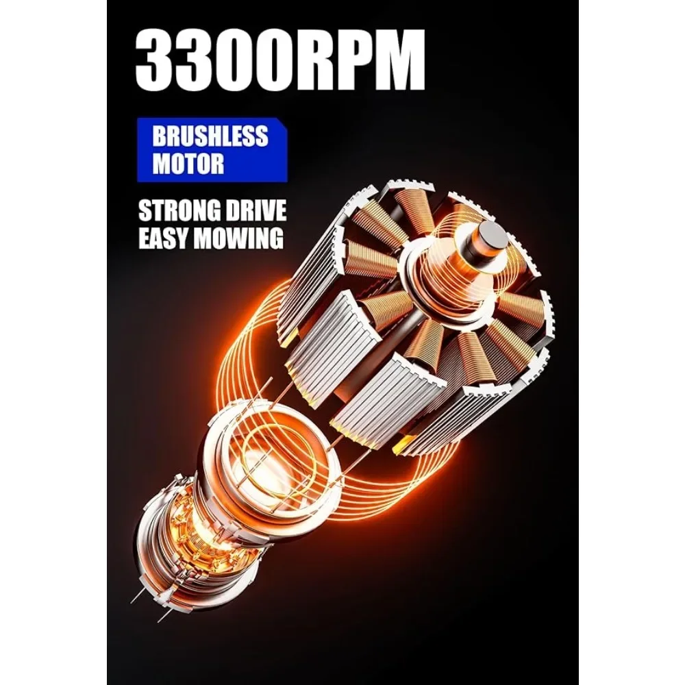 40V Brushless 21 Inch Cordless Self-propelled Lawn Mower, Height Adjustable Electric Lawn Mower, Comes with Battery and Charger - Image 4