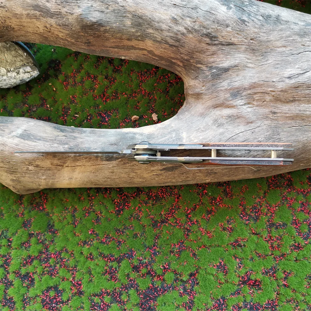 Anti-slip Wooden Handle Folding Knife for Tactical Outdoor Survival and Multi-functional Cutting Tasks - Image 5
