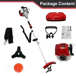 4-Stroke Gas Weed Eater 31cc 15lb 13in Straight Shaft Trimmer for Lawns and Grass