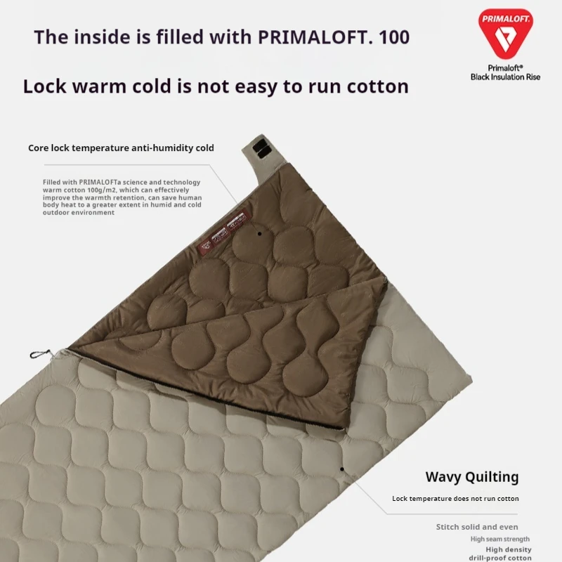 Outdoor Sleeping Bag Primaloft Rise Series Cotton Four Seasons Universal Portable Ultralight Camping Adult Quilt - Image 3