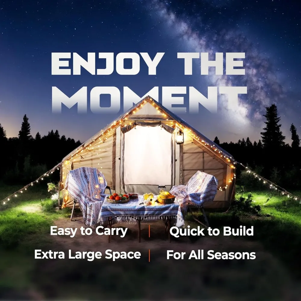 Inflatable Tent with Canopy and Pump 4-5 Person Air Tents for Camping Adult Easy Setup 4 Season Blow Up Tent - Image 6