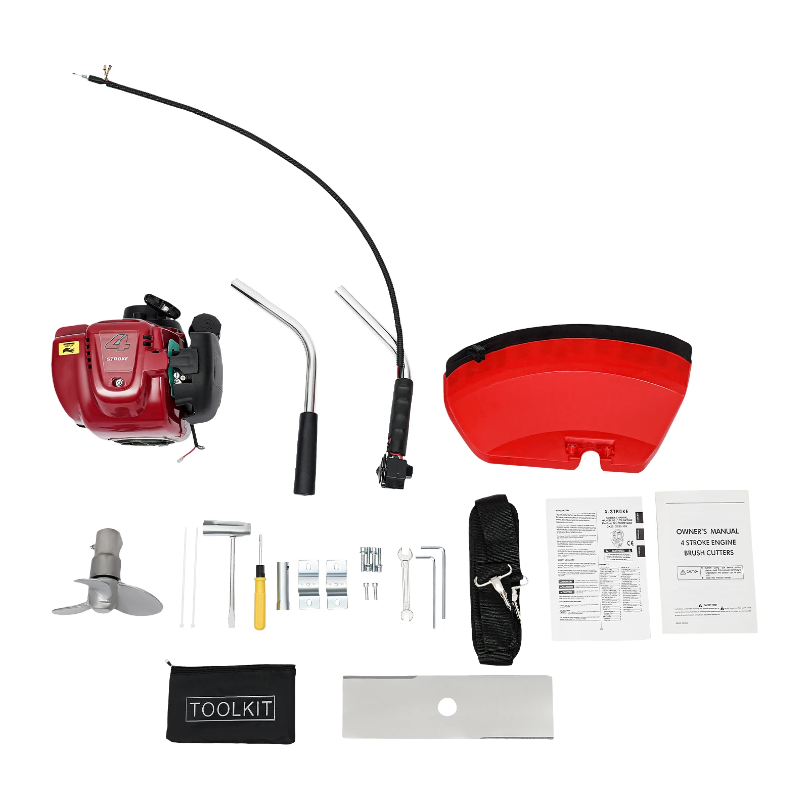 Weed Wacker 4-Stroke 35.8CC Gas-Powered Weed Eater Brush Cutter Lawn Edger Grass Trimmer Tools for Garden Yard Park - Image 2