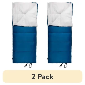 (2 pack 35-Degree Cool Weather Rectangular Sleeping Bag Blue 33"x77