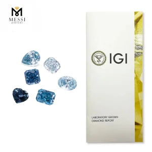 With IGI certificate Fancy Blue sapphir Diamond HPHT CVD Colored Lab Grown Diamonds Wholesale