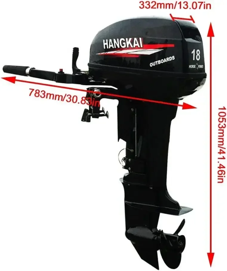 18HP 2 Stroke Outboard Motor, Fishing Boat Engine Water Cooling 246CC Heavy Duty Boat Engine Marine Engine with CDI Ignition - Image 4