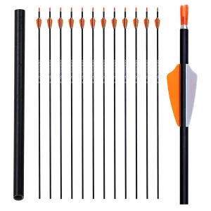 12pcs 31" Carbon Arrows for Compound Bow & Recurve Bow, Spine 1000-1500 Hunting Arrows Outdoor Target Practice