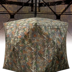 Outdoor Hunting Pop Up Ground Blinds for 4-6 People 116" 58" 66" with Windows and Silent Magnetic Door Lightweight Blinds