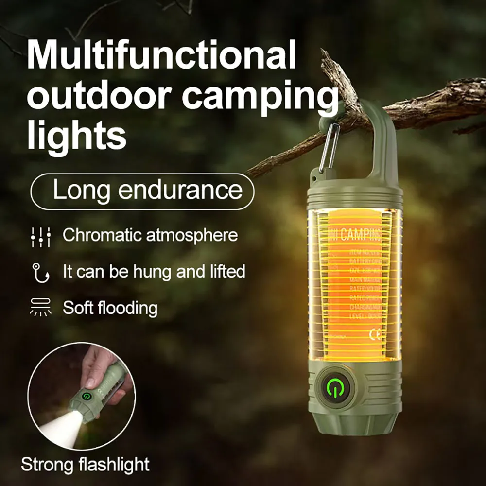 Multi Functional Outdoor LED Camping Light Night Riding Light Rechargeable Handheld Night Light Waterproof Travel Light
