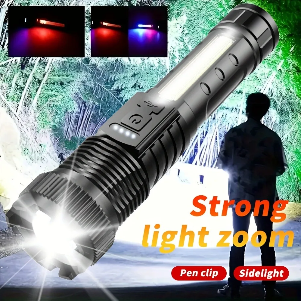 2pcs Rechargeable Zoomable Super Bright Flashlight for Emergency Power Outage, for Outdoor Camping, Hurricane - Image 3
