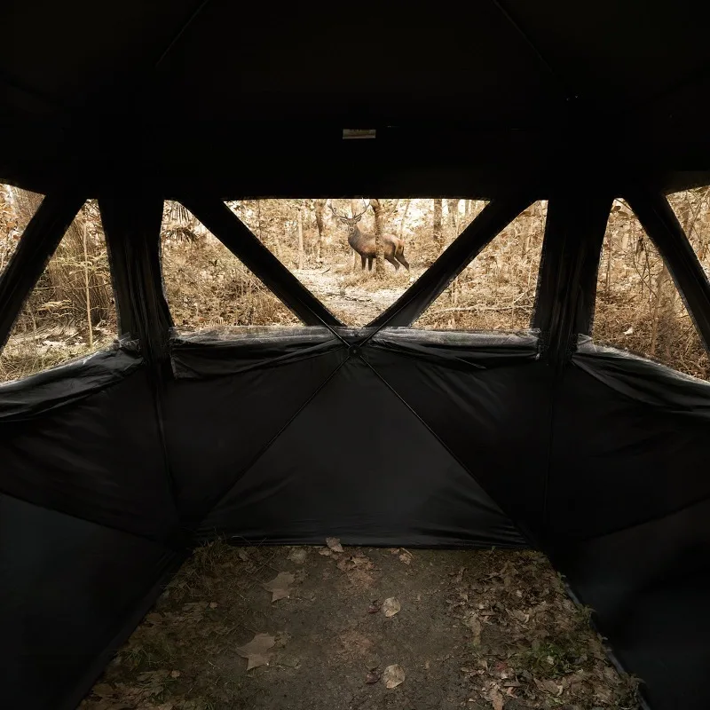 Hunting Blind, 270° See Through Ground Blind, 1-2 Person Pop Up Deer Blind for Hunting with Carrying Bag, Portable Resilient - Image 3