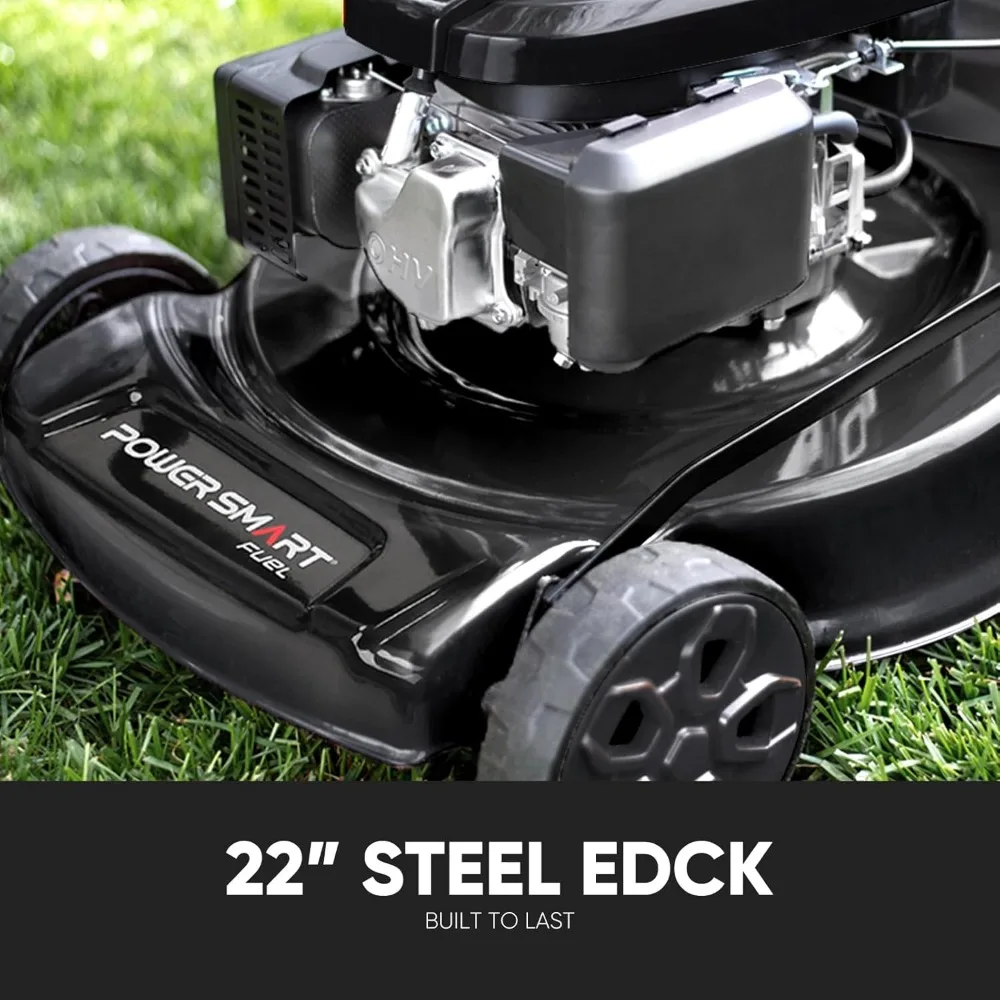 Self Propelled Gas Lawn Mower, 22 in. with 170cc OHV Engine, 3-in-1 Rear-Wheel-Drive High Wheels, Black - Image 6