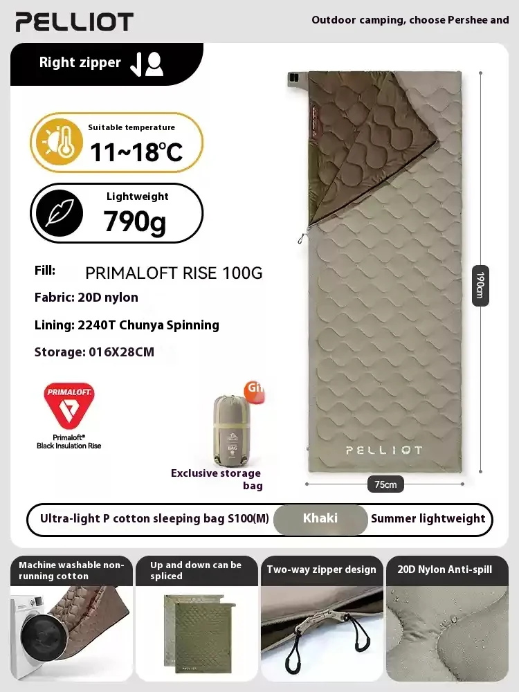 Outdoor Sleeping Bag Primaloft Rise Series Cotton Four Seasons Universal Portable Ultralight Camping Adult Quilt - Image 7