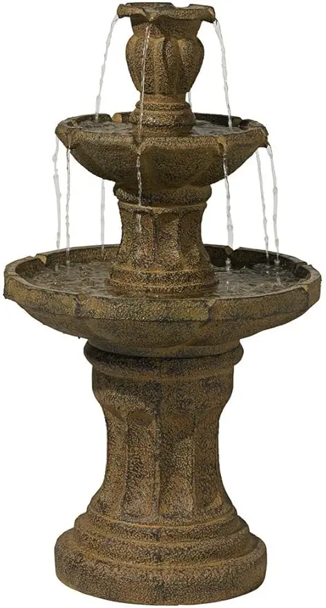 Tuscan Garden Classic Rustic Outdoor Floor Fountain and Waterfalls 41 1/2" High 3 Tiered Decor for Garden Patio Backyard Deck Ho - Image 7