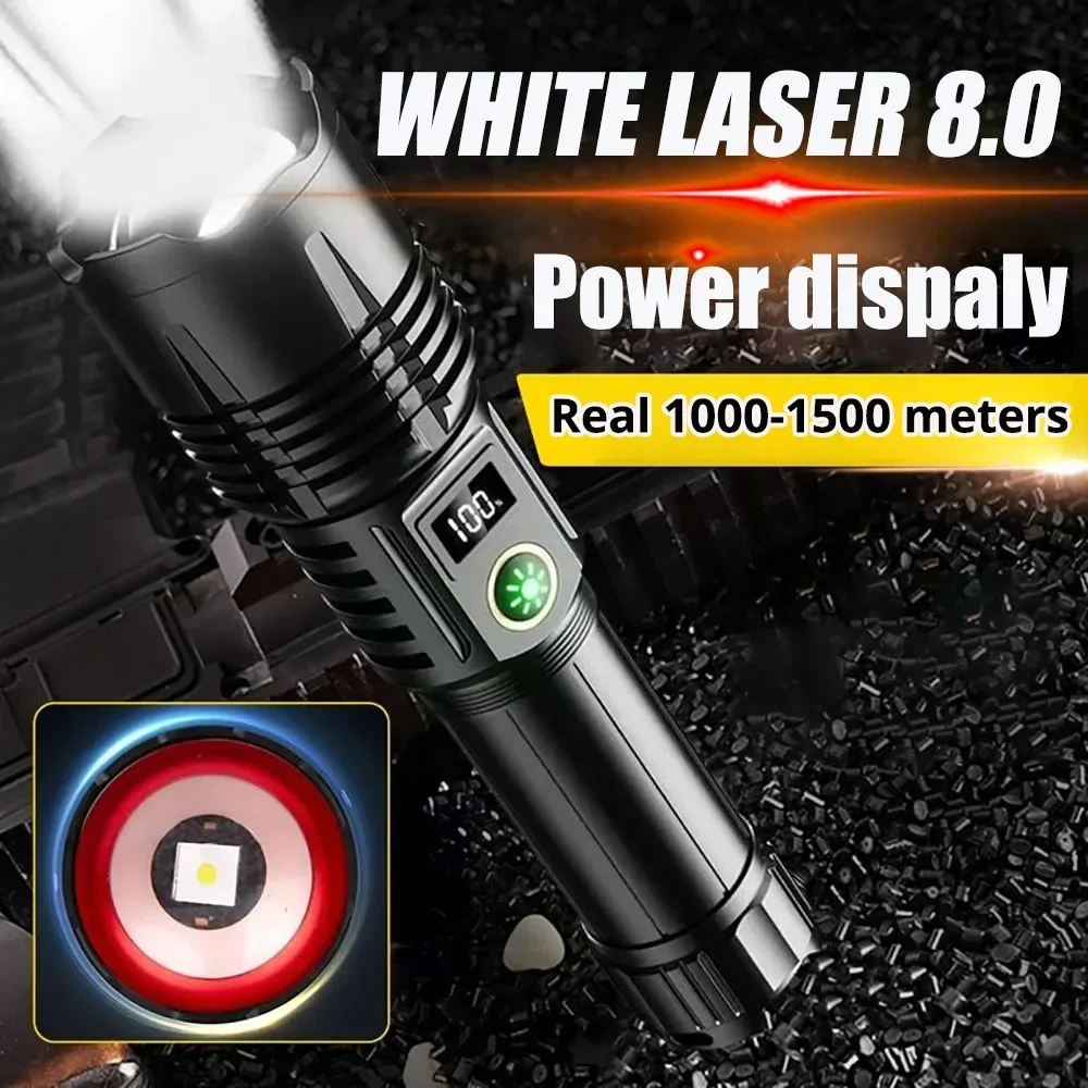 Portable Rechargeable Led Flashlight Telescopic Zoom Waterproof Tactical Torch Self Defense Lantern Flashlights for camping - Image 2