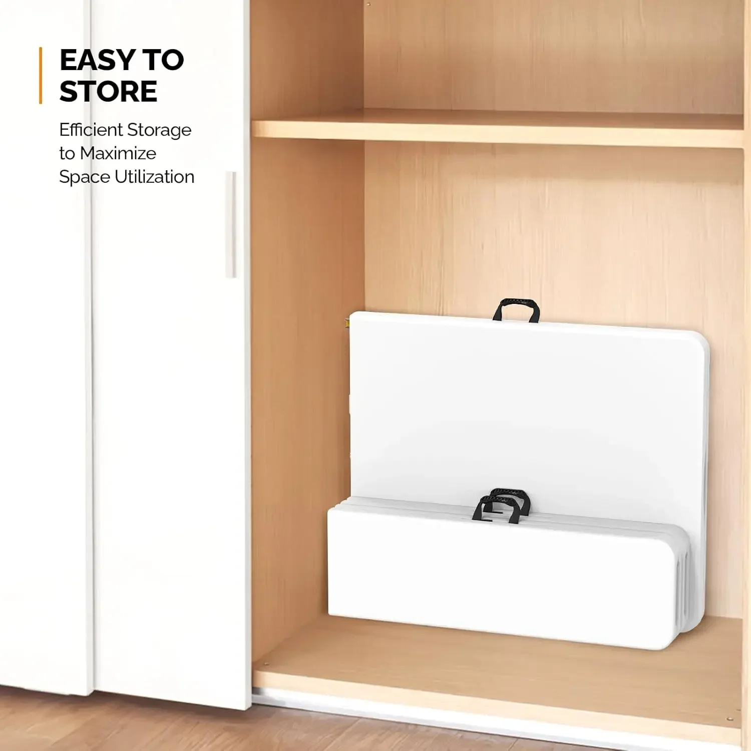 Picnic Table Set with 2 Benches, 6 Feet Camping Table Chair Set,Folding Furniture for Indoor or Outdoor Use, Smooth Tabletop - Image 5