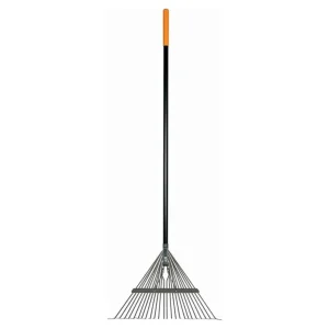Fiskars Garden Rake, Metal Tine Leaf Rake with Fiberglass Handle, 62", Black