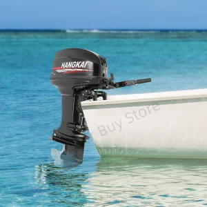 40HP 2-Stroke Long Shaft Outboard Motor, Water-Cooled Marine Engine with 24L Fuel Tank for Fishing Boats, Rescue & Outdoor Use