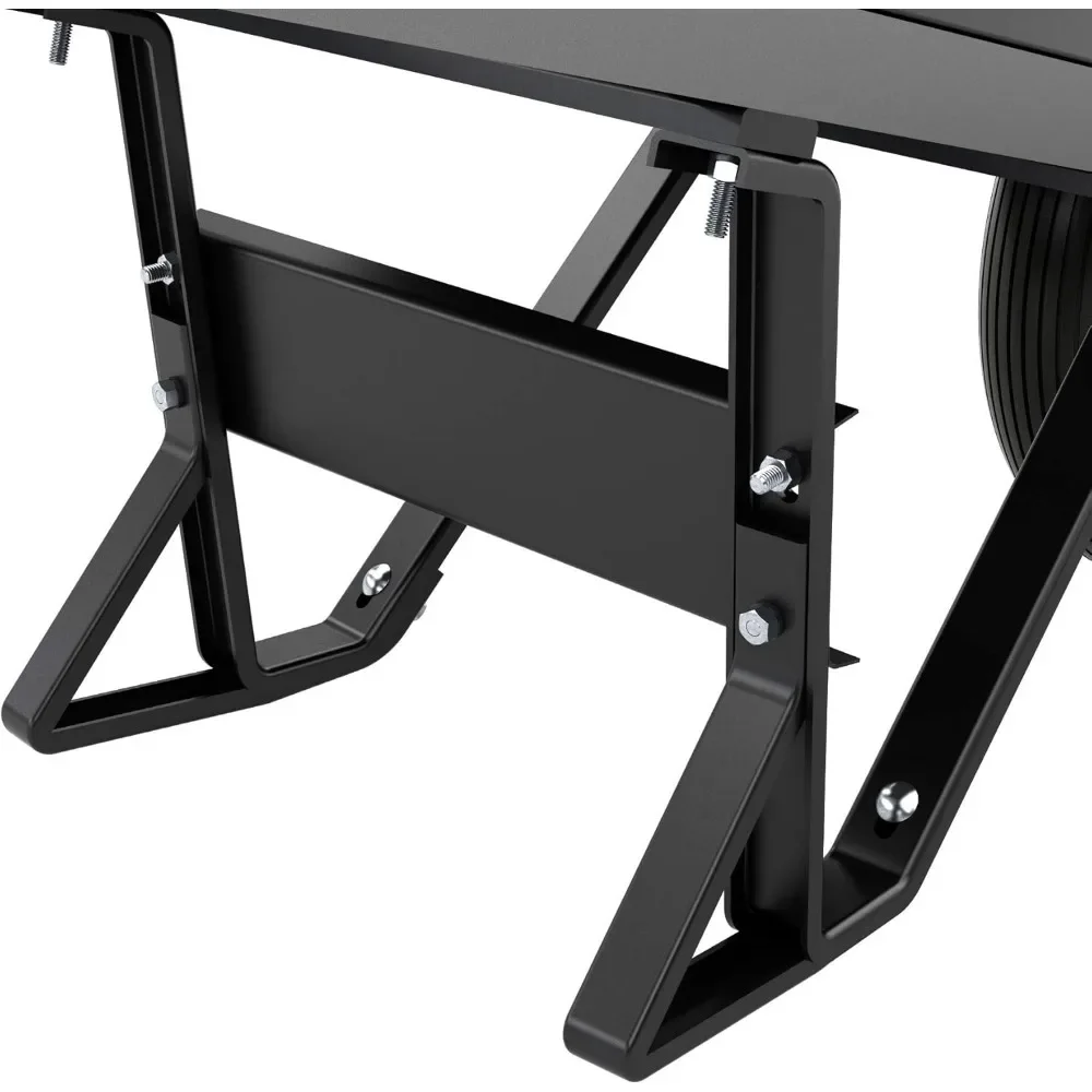 908 Premium Contractor Grade Poly-Tray Single Wheel Wheelbarrow With Steel Handle and Ribbed Tire Cargo Trolleys Garden Carts - Image 4