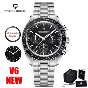 2025 New PAGANI DESIGN V5 Moon Men's Watches Top Luxury Quartz Watch For Men Chronograph Waterproof Sport Stainless Steel Clock