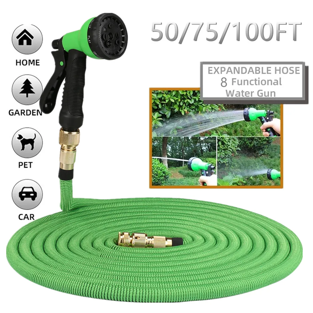 Garden Water Hose Expandable Double Metal Connector High Pressure Pvc Reel Magic Water Pipes for Garden Farm Irrigation Car Wash - Image 3